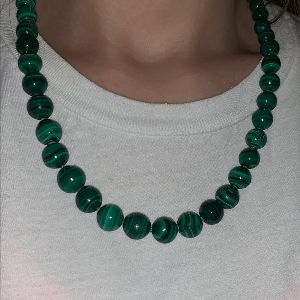 Dark Green Beaded Necklace
